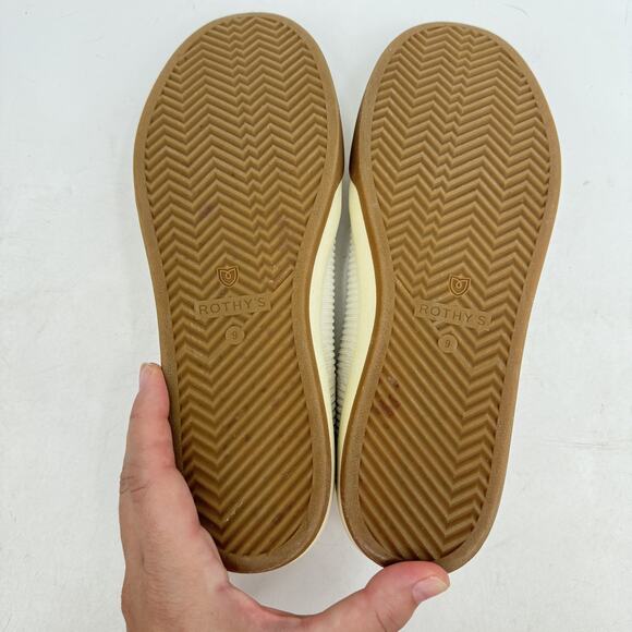 Rothy’s The Lace Up Sneaker Vanilla Ivory Knit Gum Women's 9 Hidden Heel Low Top - Picture 7 of 13